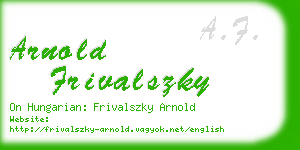 arnold frivalszky business card